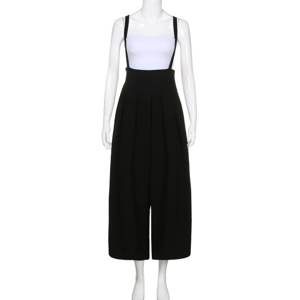 Mono de pierna ancha para mujer negro L