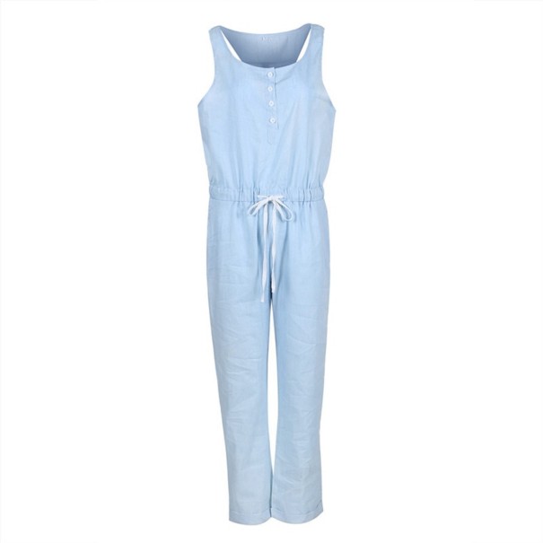 Mono vaquero de mujer con encaje y botones azul claro M
