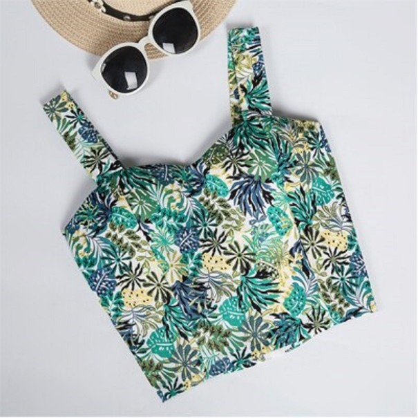 Mönstrad crop top för kvinnor 7