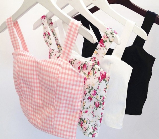 Mönstrad crop top för kvinnor