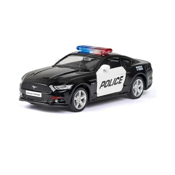 Μοντέλο αστυνομικού αυτοκινήτου Ford Mustang 1:36 12,5 x 5,5 x 4 cm Μεταλλική καμπίνα πλαστική βάση Ρεαλιστικό αστυνομικό σπορ αυτοκίνητο Παιχνίδι 1