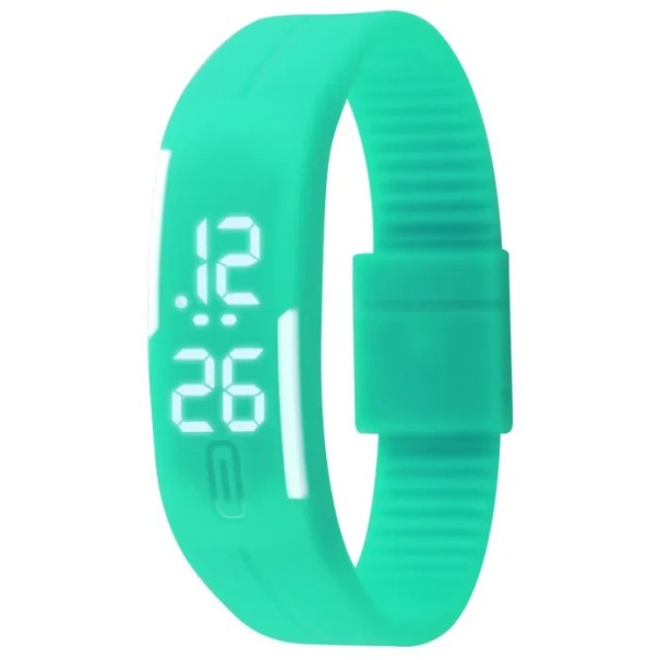 Montre numérique LED pour enfants, montre colorée en silicone avec écran tactile, montre de sport moderne pour enfants garçons et filles vert