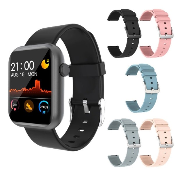 Montres intelligentes avec 5 bracelets interchangeables K1194 noir