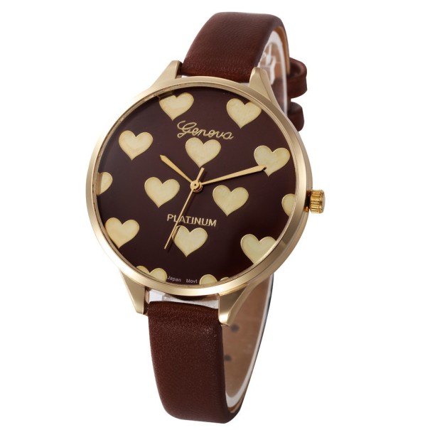 Montres pour femmes avec des cœurs J3226 marron