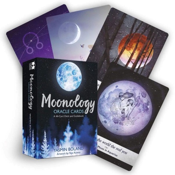 Moonology Manifestation Oracle Tarot Kárty 44 Kárty 10,5 x 7 cm Illusztrált Oracle Kártyák a Sors Kiválasztásához 1