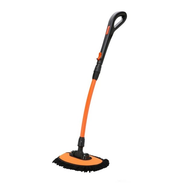Mop télescopique pour le nettoyage des voitures 105-120 cm Microfibre Tige extensible en aluminium Lavage sans rayures Carrosserie Vitres Poignée 1