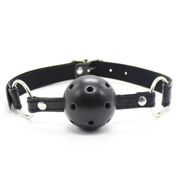 Mordaza BDSM de silicona con collar ajustable con hebilla, cómoda y firme, para juegos de dominación y obediencia, Embalaje discreto negro