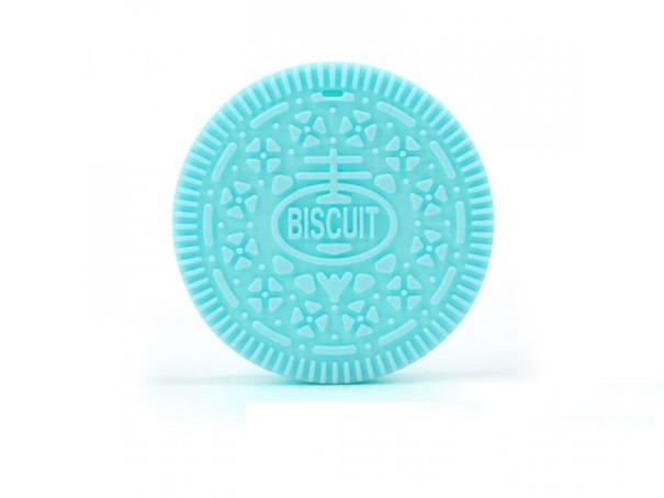 Mordedor para bebé en forma de galleta J2876 azul