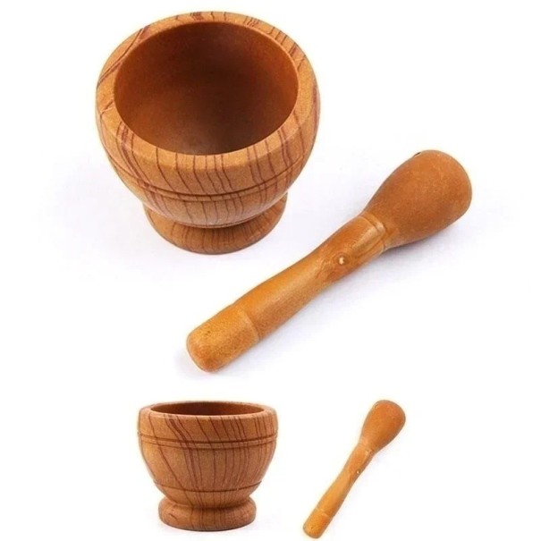 Mortier de cuisine avec pilon pour écraser les herbes, les épices et l’ail Broyeur de cuisine à main Style traditionnel Choisissez parmi 4 options de couleurs marron