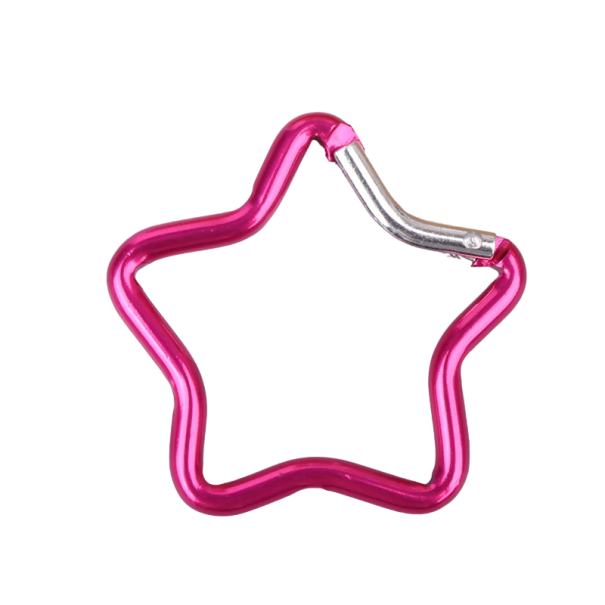 Mosquetão em forma de estrela 4,8 x 4,8 cm Mosquetão em aço inoxidável rosa escuro