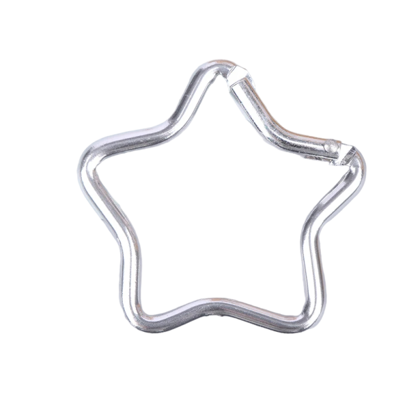 Mosquetón de escalada forma estrella 4,8 x 4,8 cm Mosquetón de acero inoxidable plateado