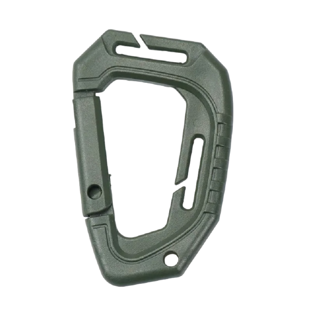 Mosquetón de escalada profesional 90 kg Mosquetón tipo D 8,5 x 5,6 x 0,7 cm Material de escalada verde militar