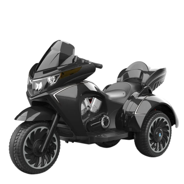 Motocicletă electrică pentru copii cu trei roți, cu cheie, cu scaun din plastic, 120x69x50 cm, capacitate de încărcare 50 kg, pentru copii de 3–12 ani negru