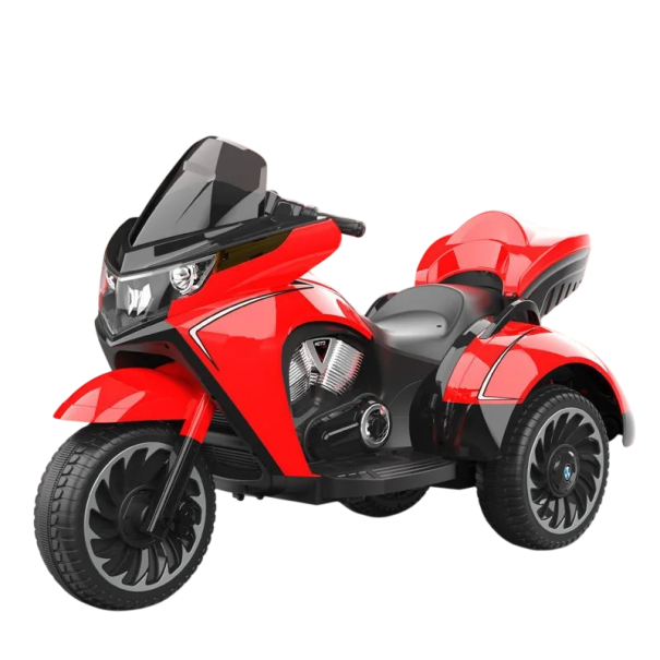Motocicletă electrică pentru copii cu trei roți, cu cheie, cu scaun din plastic, 120x69x50 cm, capacitate de încărcare 50 kg, pentru copii de 3–12 ani roșu
