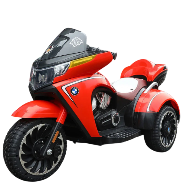 Motocicletă electrică pentru copii cu trei roți, cu cheie și scaun din piele artificială, 120x69x50 cm, capacitate de încărcare 50 kg, pentru copii de 3–12 ani roșu