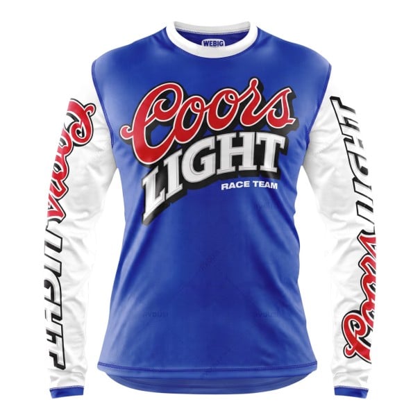 Motocross T-shirt med lange ærmer og markant tryk over hele brystet samt langs begge ærmer til kørsel på terræncykel blå S
