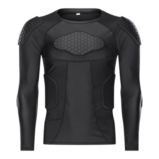 Motocross T-shirt med vaddering Unisex Långärmad med vaddering på bröstet och armbågarna Av elastan Svart För motorcykel motocross och enduro S
