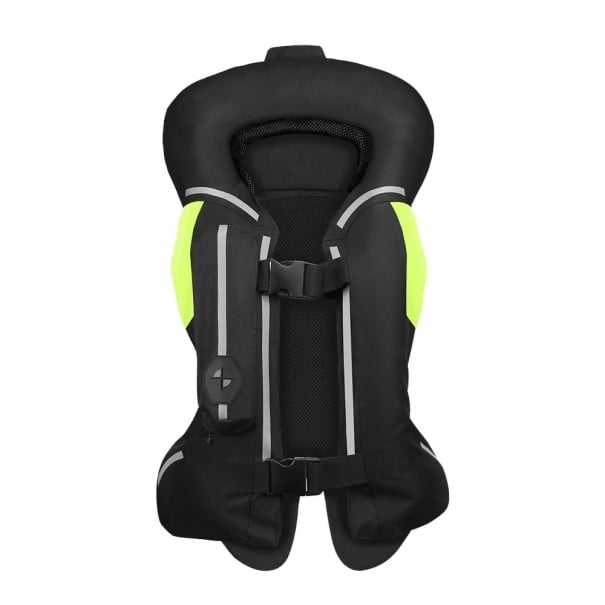 Motocyklová airbagová vesta s reflexnými pruhmi, pre cestnú a športovú jazdu čierna L