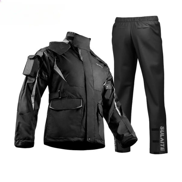 Motocyklová pláštenka unisex bunda a nohavice vodoodolná ochrana proti dažďu polyester TPU pre jazdu na motocykli čierna M