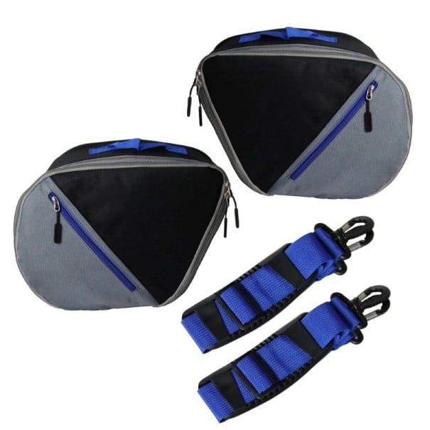 Motocyklové boční brašny vnitřní úložný prostor 17 × 39,5 × 27,8 cm modro černé sedlové tašky na motorku organizace zavazadel 1