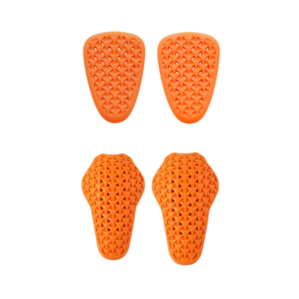 Motocyklové chrániče kolien a bedier sada ochranných vložiek kolena 13,5 × 22,5 cm bedier 13,5 × 18,5 cm pre motokrosovú jazdu oranžová