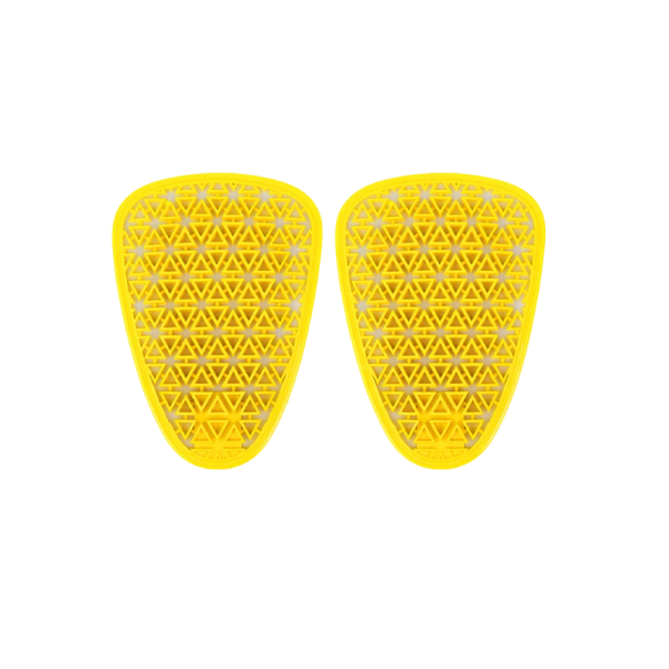 Motocyklové chrániče kyčlí ochranné vložky 13,5 × 18,5 cm prodyšná struktura pro motokros jízdu na motorce i cyklistiku žlutá