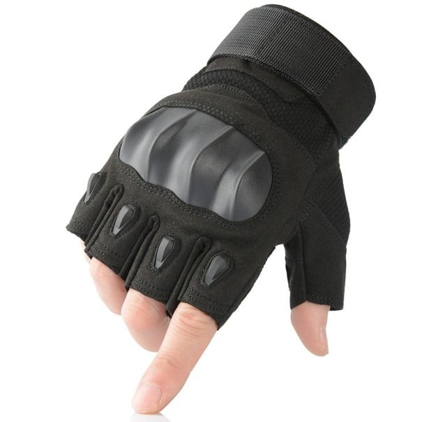 Motocyklové rukavice bez prstů P3452 černá M