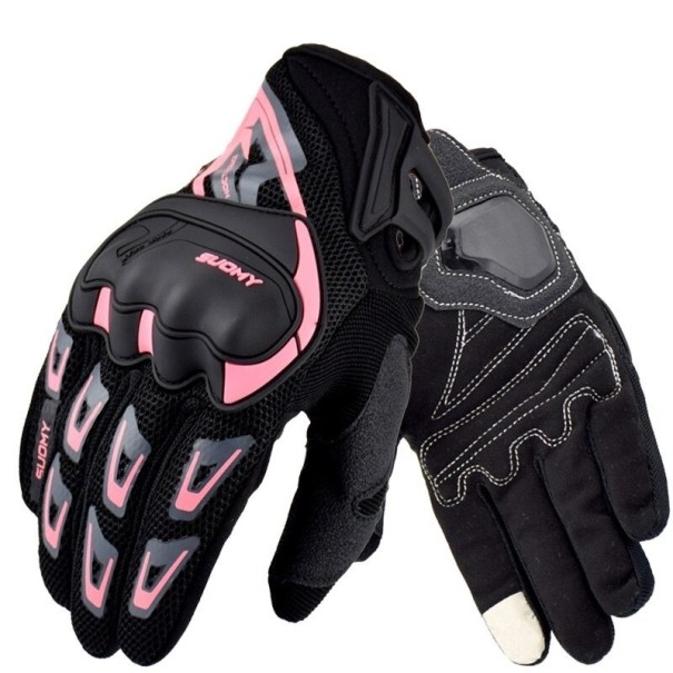 Motocyklové rukavice P3455 růžová XXL