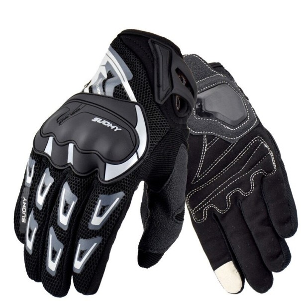 Motocyklové rukavice P3455 sivá M