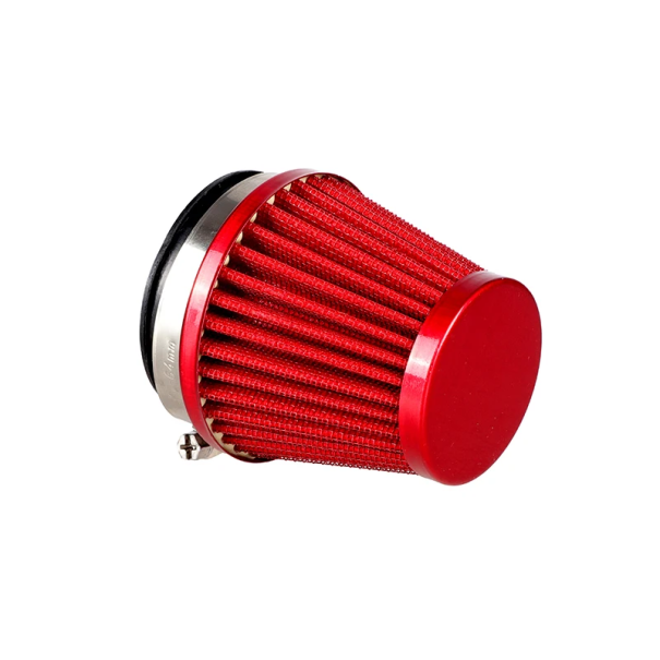 Motocyklový vzduchový filtr na sání trubky 58-60mm Výška 8 cm Sportovní kuželový filtr Univerzální náhradní díl pro motorky červená