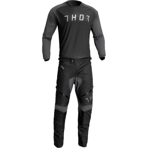 Motokrosový set dres a kalhoty Dlouhý rukáv Zesílená kolena Prodyšná síťovina Polyester a nylon Unisex moto oblečení na motokros a enduro černá S
