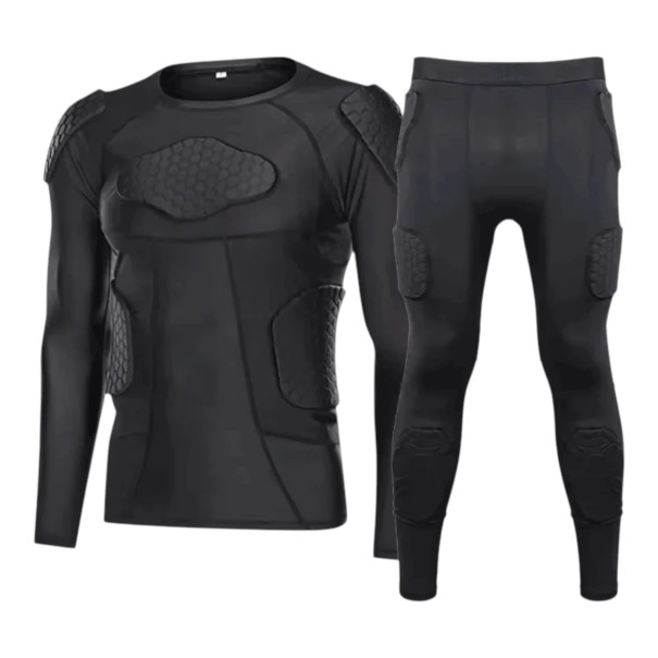 Motokrossz szett póló és nadrág párnázással Unisex Hosszú ujjú és párnázott Elasztikus Fekete Motorkerékpárhoz motokrosszhoz és enduróhoz S