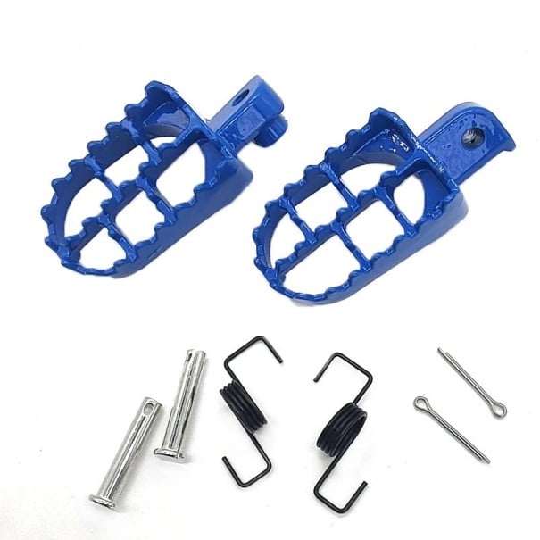 Motorcycle Footpegs 80 × 50 mm Mounting Hole 8 mm Iron for Yamaha PW50 PW80 TW200 Honda XR50R CRF50 CRF70 CRF80 CRF100F blue