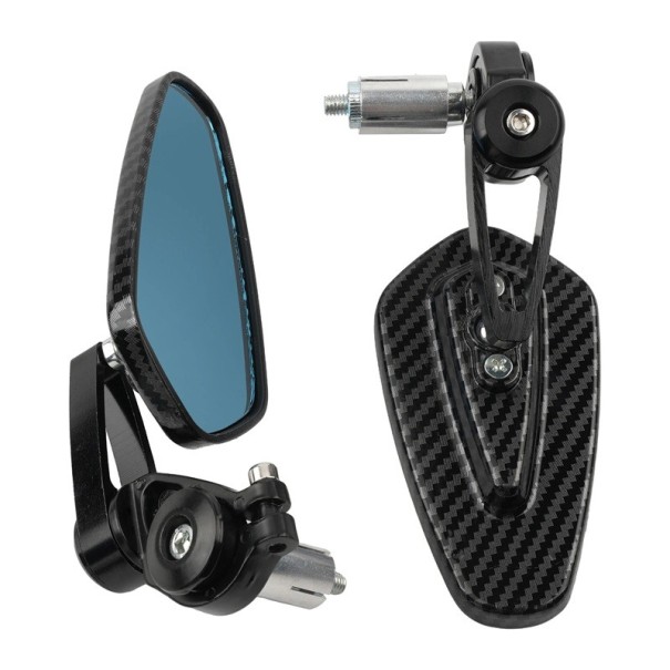 Motorcycle Mirrors 2 pcs Coloured Glass CNC 7/8" 22 mm Universal Mount Adjustable Angle Handlebar Mount Sporty Design black