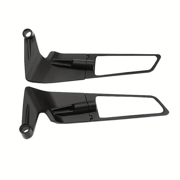 Motorcycle Mirrors with Blue or White Glass 22 mm Rotatable Mount Hidden Design 235 mm Length white