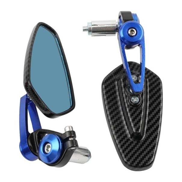 Motorcykel bakspejle 2 stk. farvet glas CNC 7/8&quot; 22 mm universal montering justerbar vinkel styrmontering sporty design blå