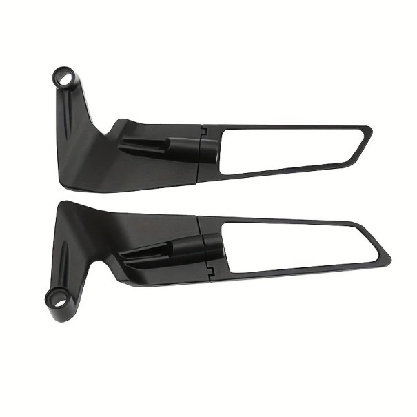 Motorcykelbackspeglar med blått eller vitt glas, 22 mm vridbart fäste, dold design, 235 mm längd vit