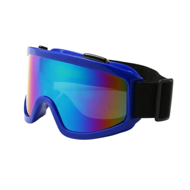 Motorcykelglasögon med färgat glas 17 x 7,2 cm Motorcykelglasögon tillverkade av PC och ABS Slitstarka sportglasögon mot vind och damm blå
