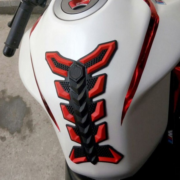 Motorcykelklistermärke - fiskskelett röd