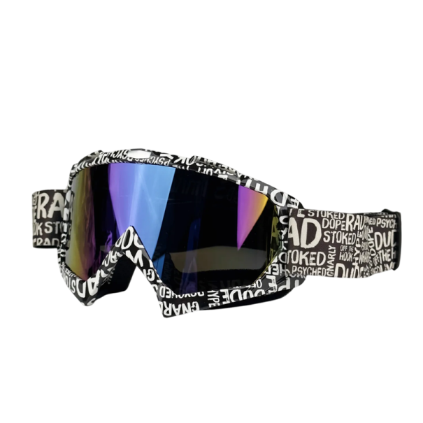 Motorcykelsikkerhedsbriller med blåt glas 18 x 11 cm Stilfulde briller mod vind og støv Retro design Briller til motorcykelhjelme sort