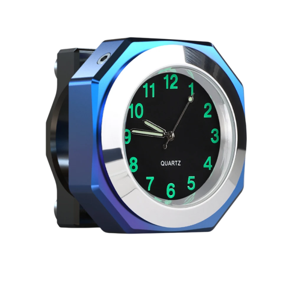 Motorfiets Stuurhorloge 22-28mm IPX7 Waterdicht Aluminium Horloge Lichtgevende Wijzerplaat Nachtzicht Duurzaam Motorfietshorloge blauw