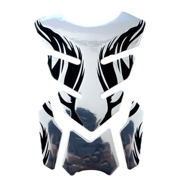 Motorfiets tanksticker 220 x 150 mm Beschermfolie tegen krassen 3D carbonlook Sportief design Moto-accessoire zilver