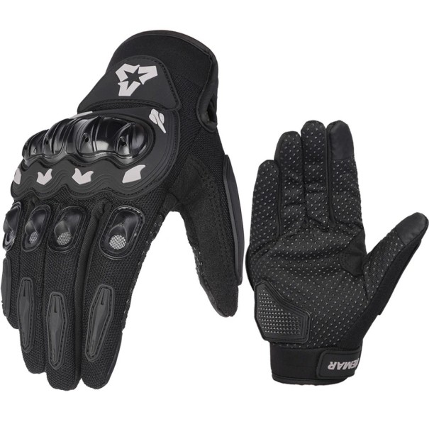 Motorhandschoenen 100% waterdicht polyester unisex zomer lente voor tieners motorcross race handschoenen buitensport zwart M