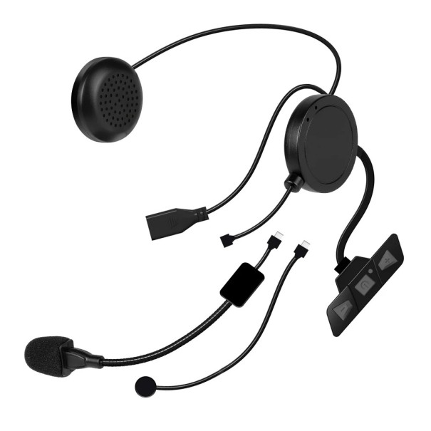 Motorkerékpár Bluetooth intercom SK-32W 2 az 1-ben mikrofonnal, Bluetooth 5.2, 35 órás akkumulátor-üzemidővel, hangvezérléssel, 2 eszközhöz való 1