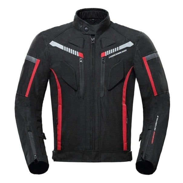 Motorkerékpáros nylon dzseki cipzárral zsebekkel Vízálló Levehető bélés 5x EVA védő fekete S