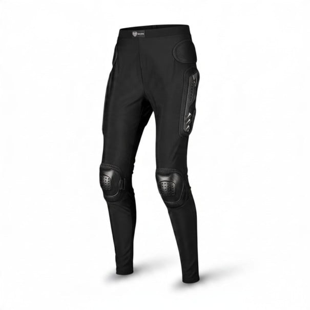 Motorkleding met Beschermers Vaste Beschermers voor Knieën en Thighs Heupbescherming Elastische Taille Polyester Unisex Zwart Beschermende XXS
