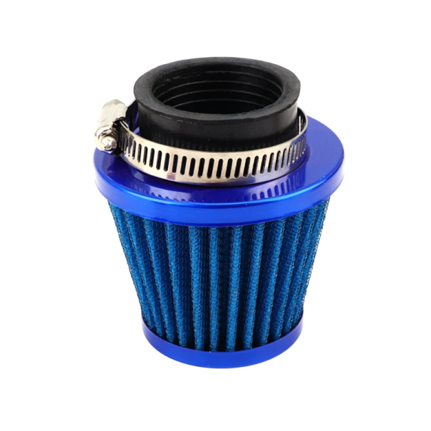 Motorkörnings luftfilter för rör 38 mm Höjd 8 cm Universellt sportfilter för motorcyklar Skotrar ATV Fyrhjulingar Reservdelar blå