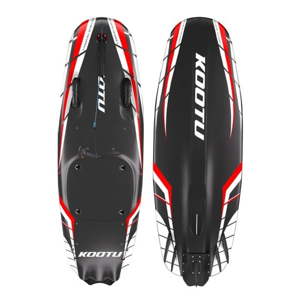 Motorové surfovacie prkno jet surf s benzínovým motorom 109 CC 185 x 62 x 25 cm karbonové výkon 8,5 kW 11 koní max 50 km/h čierna
