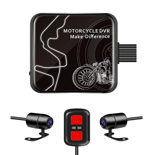 Motorrad DVR D6WL dual 1080P FHD Front- und Rückansicht Nachtsicht wasserdicht IP65 und IP67 ohne Bildschirm schwarze Actionkamera für Motorräder