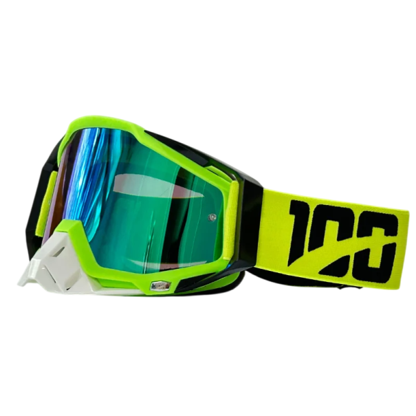 Motorrad-Schutzbrille mit blauem Glas UV-Schutz Motorradbrille TPU-Rahmen PC-Linse Staubdichte Brille Maße 19 x 11 cm gelb